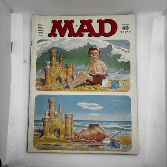 Mad Magazine Other - Mad Magazine Vol 1 No 162 October 1973 Beach Sandcastle Vintage Satire Humor Wit
